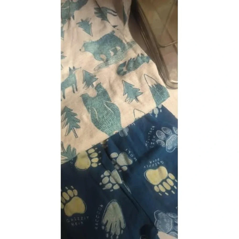 Carters‎ Just One You Toddler Boys 2T Pajama Set Blue White Bear Fox Wilderness
